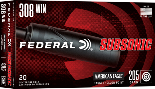 Federal 308 Win Subsonic 205 grain ammo box