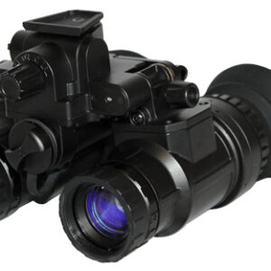 Black night vision goggles with dual lenses