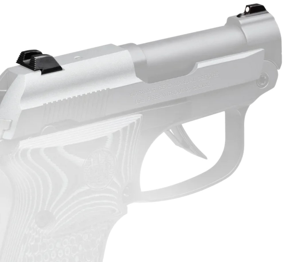Close-up of a semi-automatic handgun slide and trigger