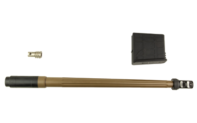 Rifle barrel with suppressor and magazine