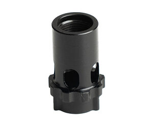 Black threaded cylindrical metal tool adapter