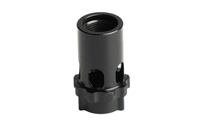 Black threaded cylindrical metal tool adapter