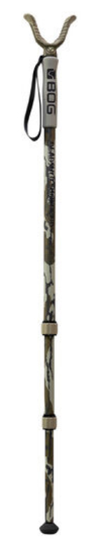 Camouflage hunting shooting stick with V-shaped yoke