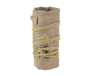 Rolled woven mat tied with yellow rope