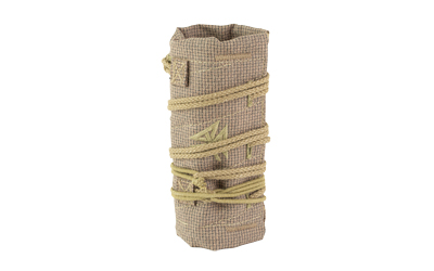 Rolled woven mat tied with yellow rope