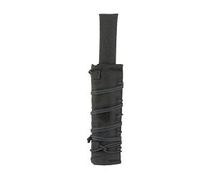 Black tactical knife in sheath with cord wrap