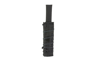 Black tactical knife in sheath with cord wrap