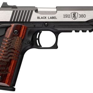 1911 Black Label .380 handgun with wood grip