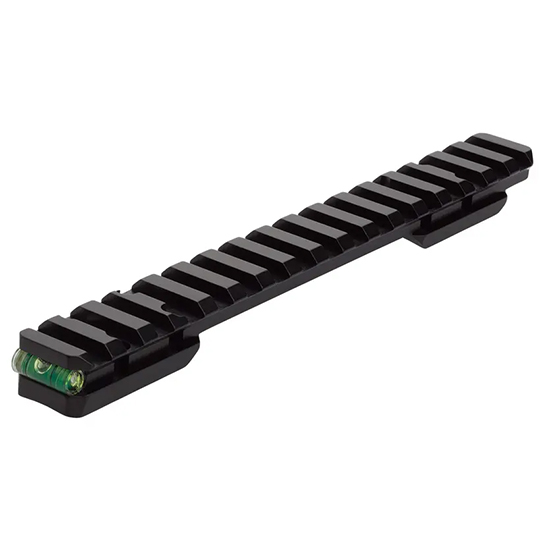 Black Picatinny rail mount with bubble level