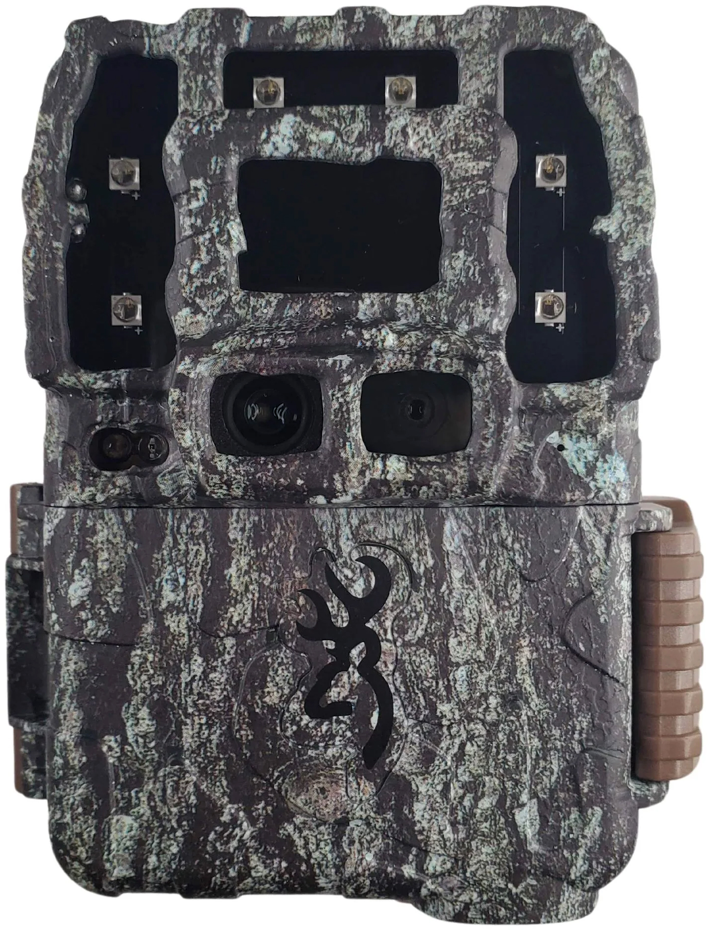 Camouflage trail camera with Browning logo