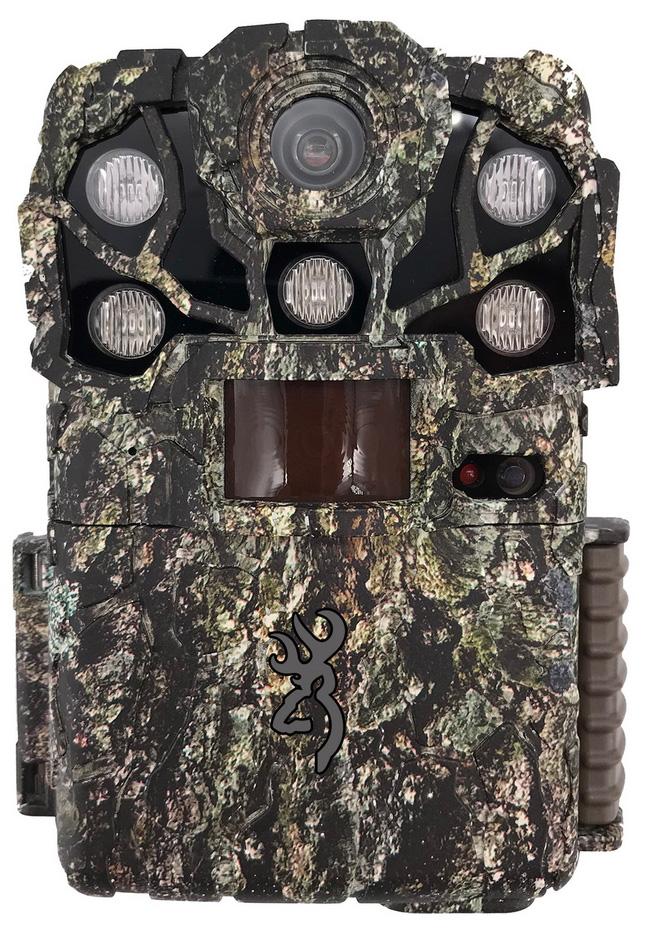 Camouflage trail camera with infrared LEDs