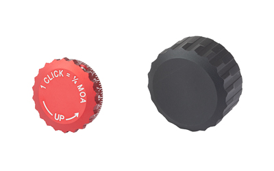 Red and black scope adjustment caps