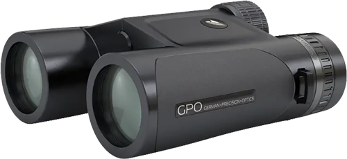 Black GPO compact binoculars on white background