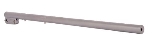 Long cylindrical metal bar with mounting brackets