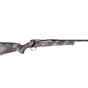Camouflage bolt-action rifle with fluted barrel