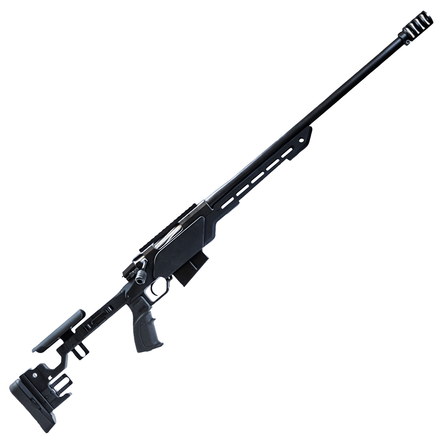 Modern sniper rifle isolated on white background
