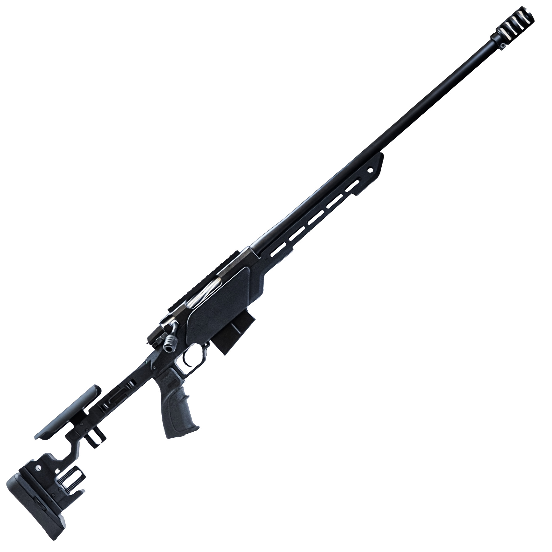 Modern sniper rifle isolated on white background