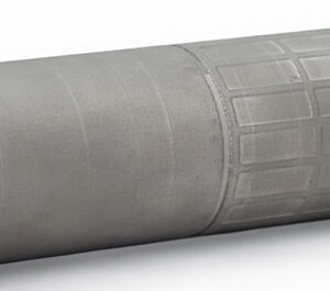 Cylindrical industrial filter cartridge with grid pattern