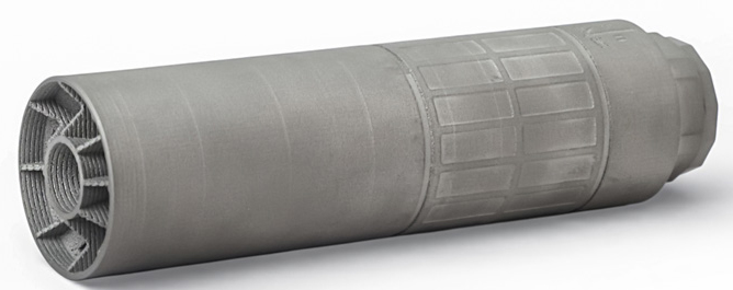 Cylindrical industrial filter cartridge with grid pattern