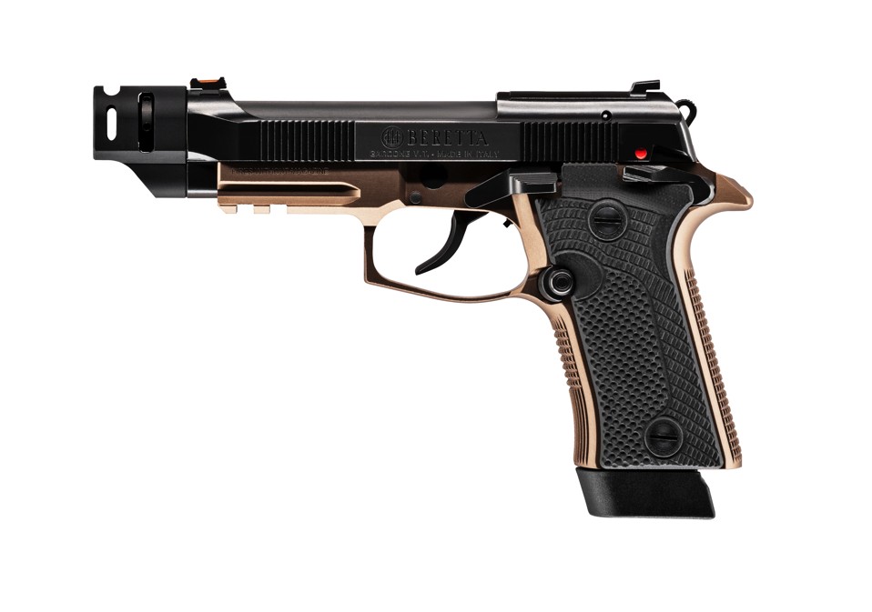 Beretta semi-automatic handgun isolated on white background