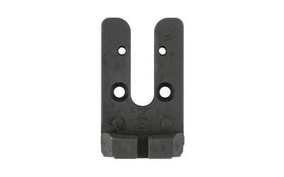 Black metal U-shaped mounting bracket with bolts