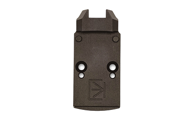 Dark metal mounting plate with screw holes