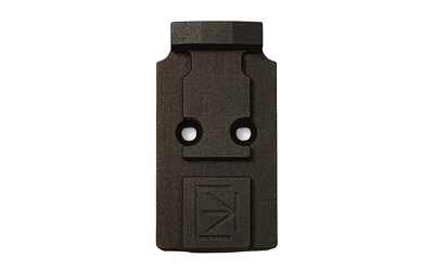 Black metal mounting bracket with two screw holes