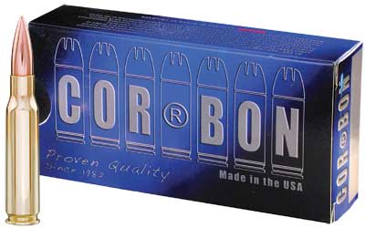 CorBon ammunition box with single bullet