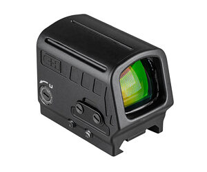 Compact black holographic weapon sight with green lens