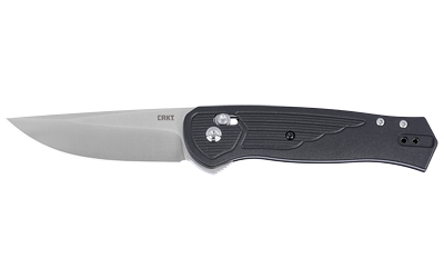 Black folding pocket knife with silver blade