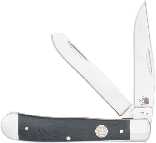 Two-blade folding pocket knife with black handle