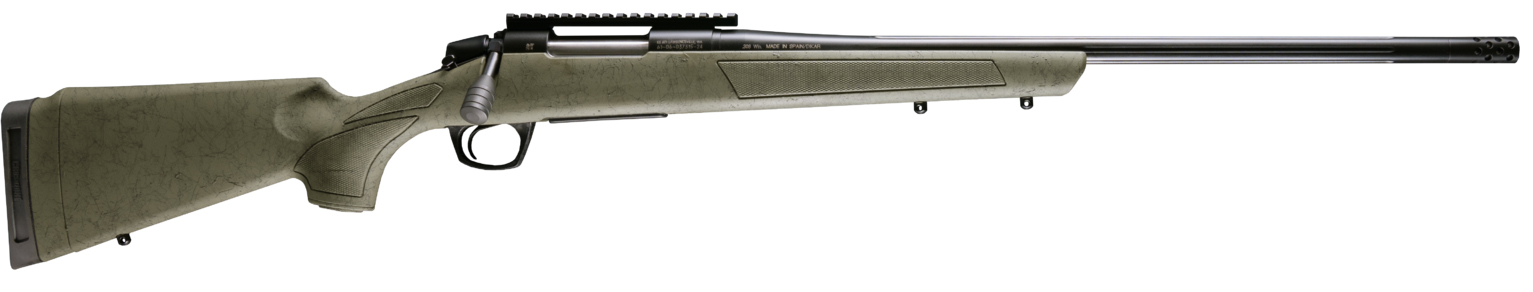 Bolt-action hunting rifle with scope rail
