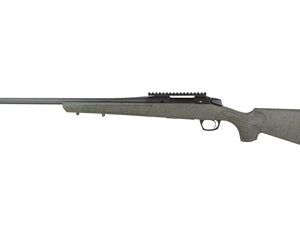 Bolt-action rifle with scope rail on white background