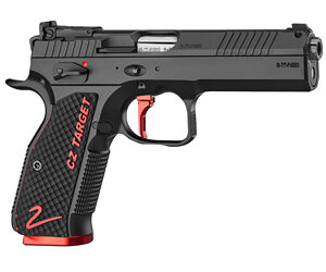Black CZ Target 2 pistol with red accents