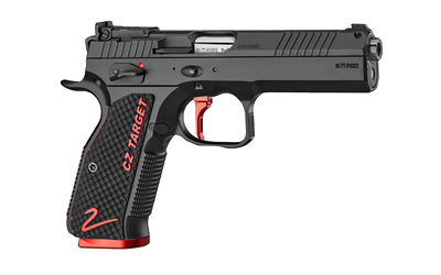 Black CZ Target 2 pistol with red accents