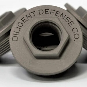 Metal threaded components engraved Diligent Defense Co.
