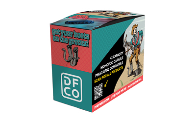 Colorful DF CO product box with illustrated cowboy