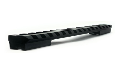 Black Picatinny rail mount on white background