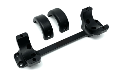 Black metal scope mount with ring caps