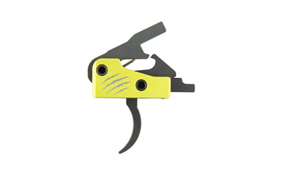 Yellow and black firearm trigger assembly illustration