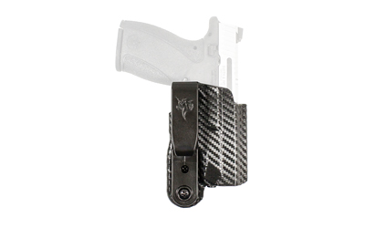 Carbon fiber handgun holster with pistol inserted