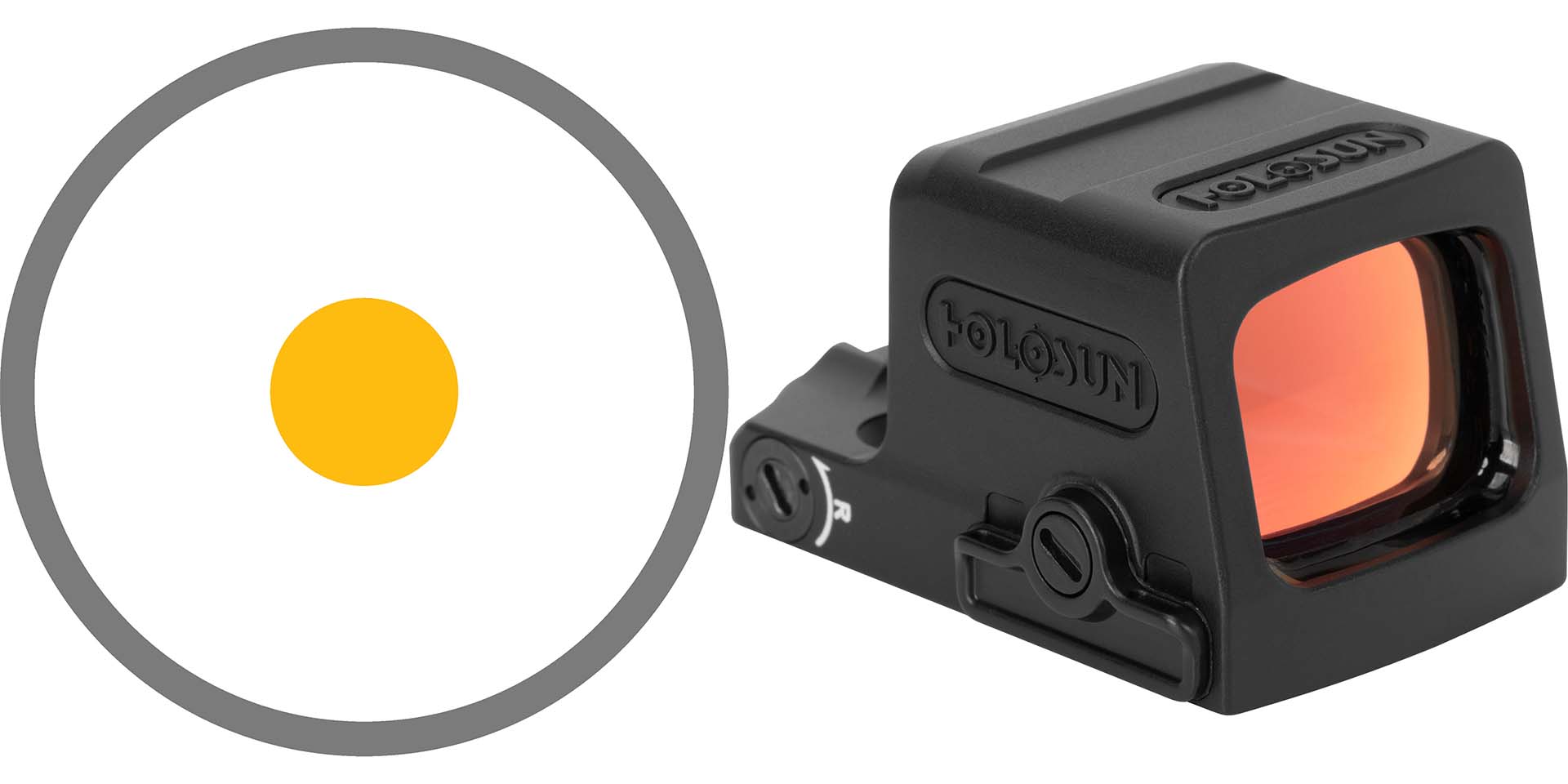 Holosun red dot sight with yellow reticle