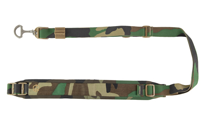 Camouflage adjustable rifle sling with metal clips