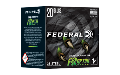 Federal 20 gauge Raptor Steel shotgun shells box