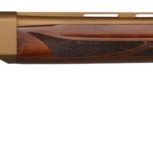 Lever-action rifle with wooden stock and brass receiver