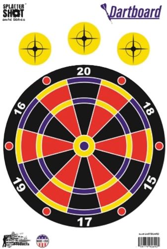 Colorful dartboard with numbered sections and bullseye