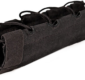 Black fabric roll-up pouch with lace closure
