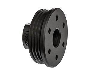 Black multi-groove metal pulley component