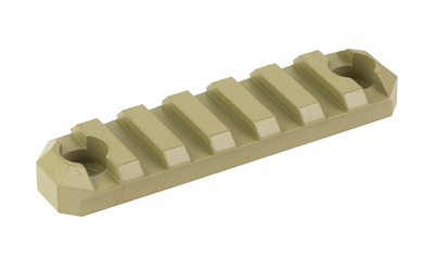 Tan Picatinny rail segment with mounting holes