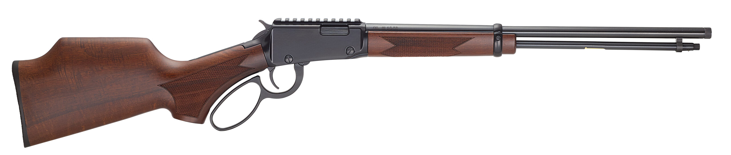 Lever-action rifle with wooden stock